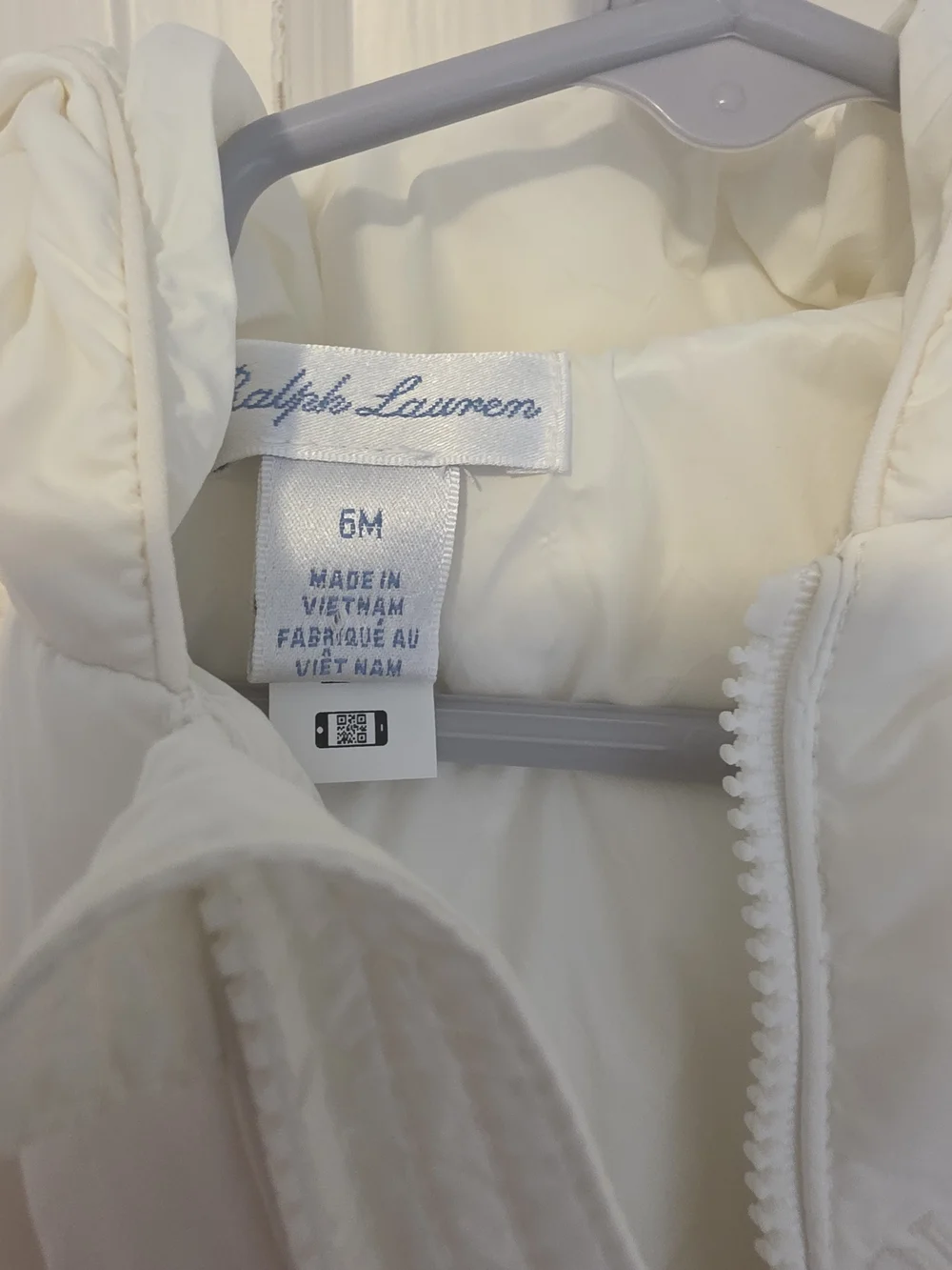 Ralph Lauren White Quilted Hooded Baby One-Piece Footed Snowsuit